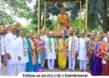 NCP strong show of strength in Vadgaon Campaigning started in the presence of MLA Sunil Shelke