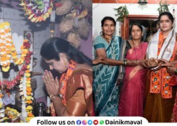 name of BJP official candidate Ashatai Waikar is in news in Karla-Khadkala Zilla Parishad group