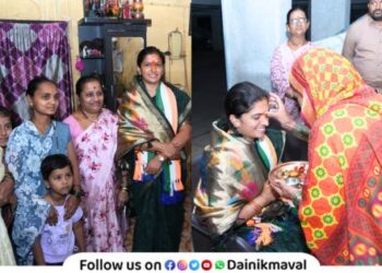 NCP candidate Pallavi Sandeep Dabhade receives increasing support from voters in Induri Varale Zilla Parishad group Maval