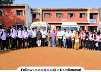 Free bus facility for students appearing for class 12th board exams Initiative for eight years through MLA Sunil Shelke