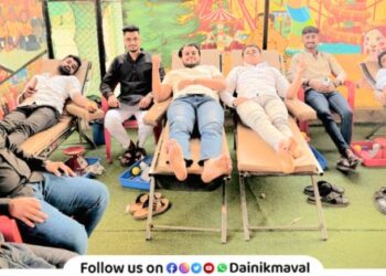 Spontaneous response to blood donation camp eye check-up camp organized in Vadgaon Maval