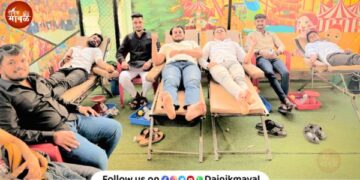 Spontaneous response to blood donation camp eye check-up camp organized in Vadgaon Maval