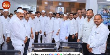 Office bearers of the Pawana Dam Affected Joint Organization met MLA Sunil Shelke