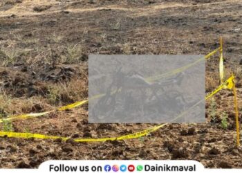 Maval taluka shaken Youth burnt along with bike body found in field along Mahagaon Dhalewadi road