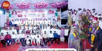 Seven couples tied the knot in community wedding ceremony organized by Keshavrao Dhore Pratishthan at Vadgaon Maval