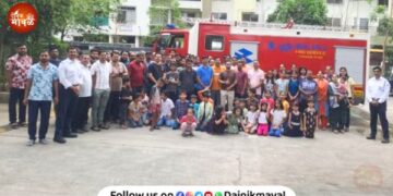 Fire and safety training by fire brigade at My Home Society in Talegaon Dabhade