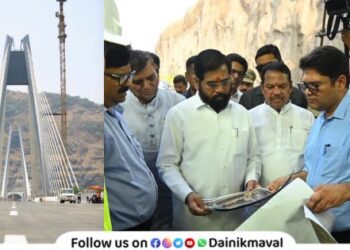 Deputy Chief Minister Eknath Shinde inspected work of Mumbai Pune Missing Link