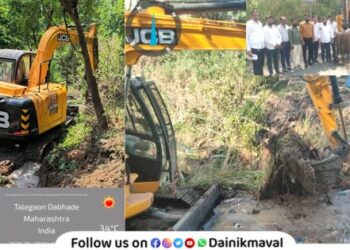 Talegaon Dabhade Municipal Council starts pre-monsoon drain cleaning work