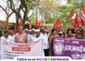 CPI M protests in front of Tehsil office against domestic gas shortage maval