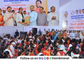 Panchayat Samiti Education Department Maval NCP Students Congress honored students of class 10th and 12th