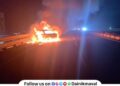 Kamshet Accident Car catches fire on flyover on old Pune-Mumbai highway One dies of burns