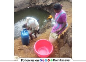Severe water shortage in remote villages in Andar Maval Women walk for water