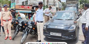 Action taken against 105 motorists in Lonavala fines imposed for missing or fancy number plates