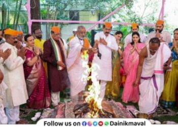 Talegaon Dabhade Conclusion of Shri Swami Samarth Namjap ceremony held to mark Adhik Maas