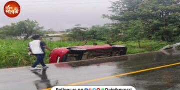 Car overturns into field after road collapses at Kale-Pavananagar no remedial measures taken after accident
