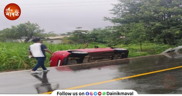 Car overturns into field after road collapses at Kale-Pavananagar no remedial measures taken after accident