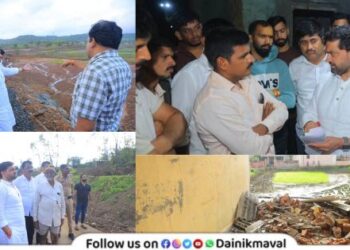 MLA Sunil Shelke inspects affected areas in Andar Maval