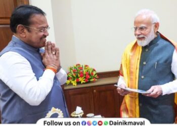Report on development works in constituency submitted to PM Narendra Modi by MP Shrirang Barne