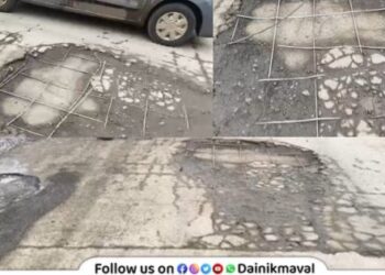 Potholes on Indrayani River bridge near Takve Budruk risk of accidents for both two-wheelers four-wheelers