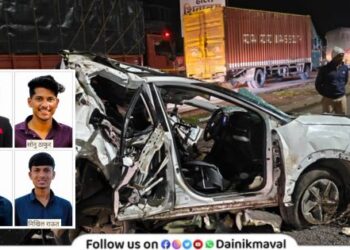 Four youths from Maval Taluka Pune died in an accident on Pune-Satara highway at Shirwal