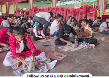Overwhelming response to Shadu clay Ganesha idol-making workshop in Kamshet 135 students participated