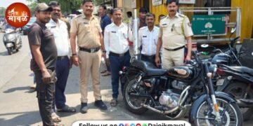 Traffic police take action against two-wheelers with fancy number plates in Lonavala