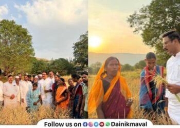 Former MLA Bala Bhegade inspects drought-like situation in Ghonshet area of ​​Maval taluka