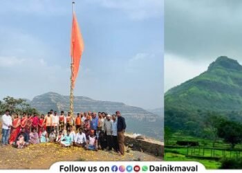 30-foot-tall saffron flag has been hoisted on Tikona fort in Pavan Maval region